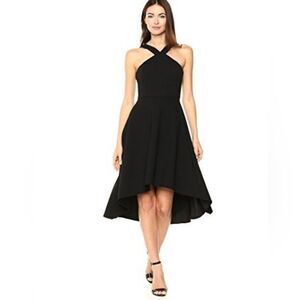 Calvin Klein black halter fit and flare flowy dress size 2